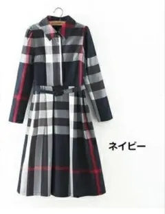 ネイビー チェック柄 ワンピース Mサイズ　Lサイズ　入学式　卒業式　フォーマル