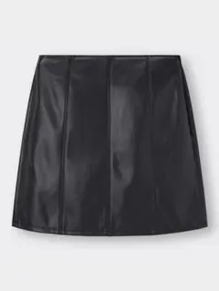 GU フェイクレザーミニスカート Sサイズ ブラック