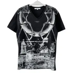 00s semantic 月ト角 退廃 VネックTシャツ ダークコア グランジ