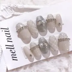 3834 ネイルチップ 量産型 ワンホン フレンチガーリー 韓国 地雷 オーダー