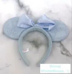 Disney 水色 レース ミニーちゃんカチューシャ