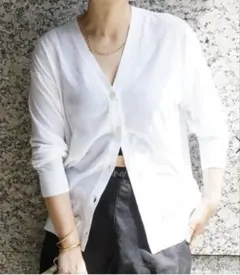 Deuxieme Classe Fine Cotton Vネックカー ディガンのサムネイル