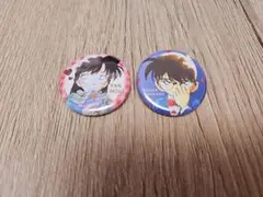 緋色の缶缶フェア　名探偵コナン　毛利蘭　江戸川　コナン　缶バッジ