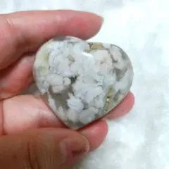 天然石桜瑪瑙ハートパーム