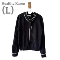 1006 ヘルシーカレンHealthyKarenニットボウタイLサイズモノトーン