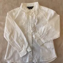 コムサイズム　フリル付きホワイトシャツ 100cm（女の子）
