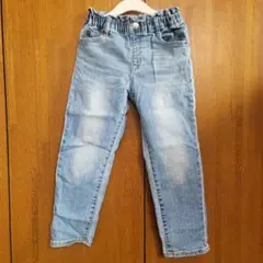 デニム長ズボン ライトブルー ウエストゴム