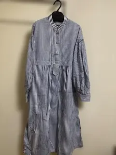 ストライプ シャツワンピース
