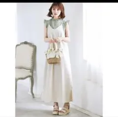 Lサイズ　フリルブラウスXキャミソールワンピースセット　 GRL