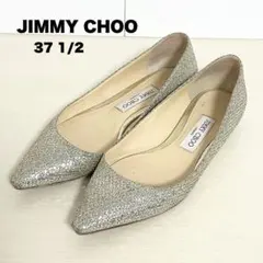 JIMMY CHOO ポインテッドトゥパンプス シルバー グリッター 371/2