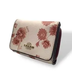 COACH 花柄 コンパクトウォレット 三つ折り