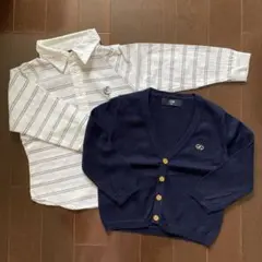 CCM ネイビー カーディガン & COMME CA ISM シャツ