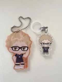 一番くじハイキュー‼︎アクリルチャーム&めじるしアクセサリー　２点セット　月島蛍
