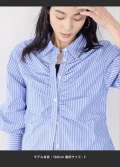 美品 ストライプ 長袖シャツ フリル付きDRESSTERIOR - メルカリ