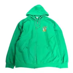 全開拉鍊連帽衫 釣魚印花 綠色 吉爾丹製 XL 二手 7A6