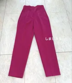 新品 ZARA ハイウエストパンツ XS 濃ピンク