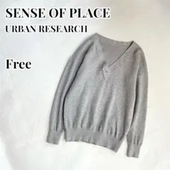 SENSEOFPLACE Vネックニット 長袖　無地　洗える
