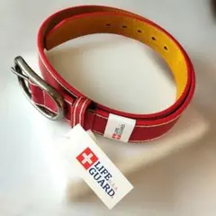 【新品未使用】LiFEGUARD U.S.A/ライフガードレザーベルト　レッドのサムネイル