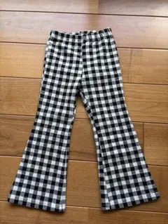 ギンガムチェック フレアパンツ　韓国子ども服