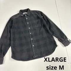 XLARGE チェックシャツ　フェード　ストリート　ネルシャツ