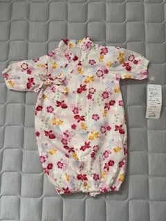 日本製 花柄 ベビー甚平 50-60cm