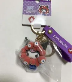 ミャクミャク×クロミ 立体マスコットフロッキーストラップ】サンリオ