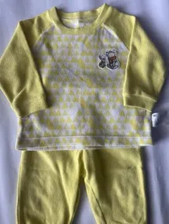 イエロー三角模様ベビーパジャマ