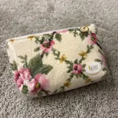 【FEILER】 花柄刺繍 ポーチ 白
