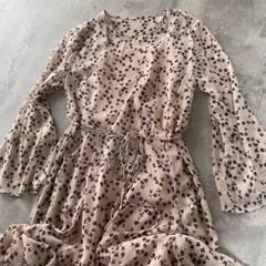 ミラオーウェン　花柄フレアスリーブロングワンピース