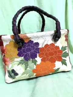 一閑張りかごバッグハンドメイド 牡丹 美品 華やか 浴衣にも - メルカリ