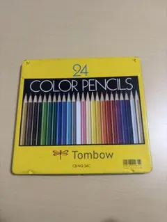 Tombow トンボ 色鉛筆 24色 缶ケース入り 中古