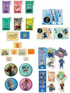 ハッピーくじ ズートピア2 アクスタ 缶ミラー ステッカー マルチケース 18点