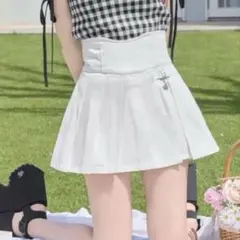 michellMacaron 美脚デニムスカート ホワイト