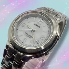 美品 稼働品 カシオ ウェーブセプター レディース腕時計 デイト ソーラー電波