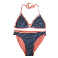 Roxy セパレート水着 ビキニ オレンジ/デニムブルー M