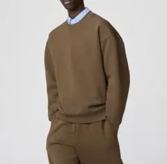 UNIQLO C ユニクロ オーバーサイズスウェットシャツ S ブラウン