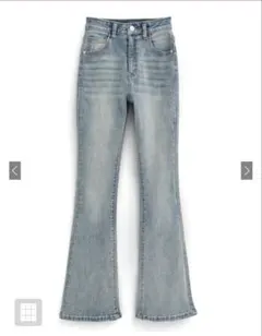 セミフレアデニムパンツ　ライトブルーM　cu508