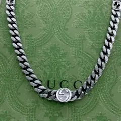 GUCCI インターロッキング　ゴルメット　ネックレス　チェーン　喜平　シルバー