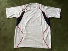 ASICS スポーツ Tシャツ 半袖 ホワイト/ネイビー