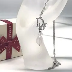 美品❤️ クリスチャンディオール　Dior ロゴ ネックレス　ラインストーン