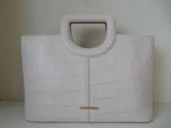 サマンサタバサ☆B5収納☆クロコ型押し☆ハンドバッグ ライトピンク