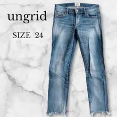 アングリッド デニムパンツ ストレート 切りっぱなし カジュアル インディゴ