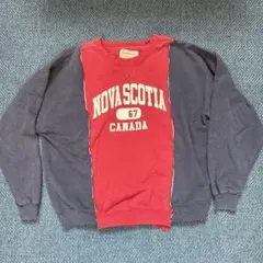 USEDリメイク　NOVASCOTIA 67 カナダ トレーナー 赤紺