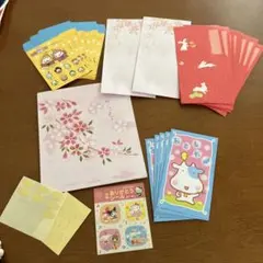 封筒　ポチ袋　便箋さくら　シール　まとめ売り