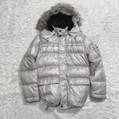 レア　OLD ユニクロ　ダウンジャケット　シルバー　y2k ファー　s
