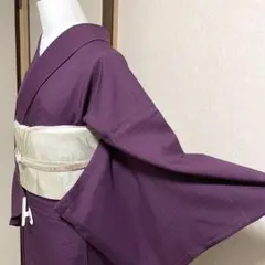 絽 色無地 着物 きもの 紫 一つ紋 五三桐 結婚式 お宮参り ウェディング