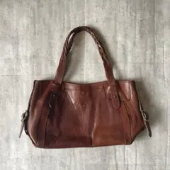 Vintage レザートートバッグ 変形2WAY A4収納 古着女子 レトロのサムネイル