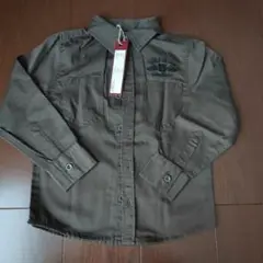 カーキ長袖シャツ 120 cm