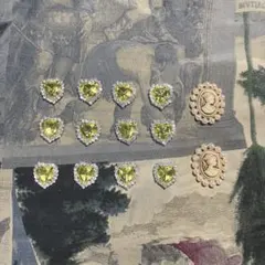 センターパーツ　まとめ売り　ハート　イエロー系