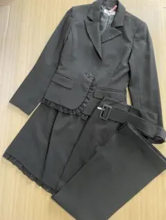 レディーススーツ フォーマルスーツ 3点セット 黒 ブラック 5号